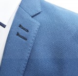                                                         Pamut béleletlen elasztikus slim zakó - Kék Férfi kabát, zakó